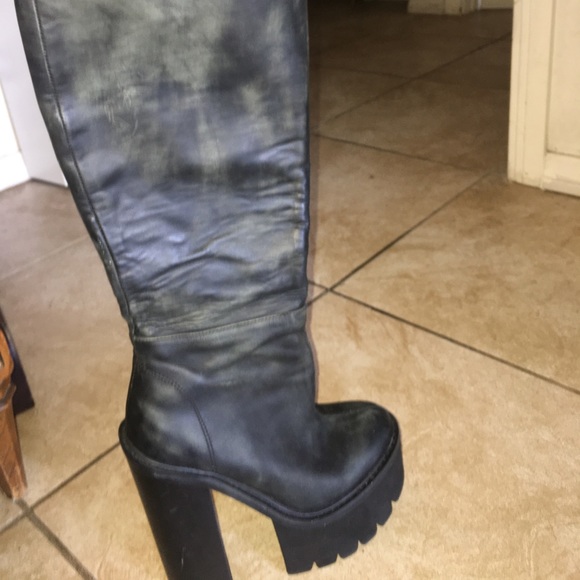 Jeffrey Campbell Mulder-Hi Leather Combat Boots - Picture 5 of 5